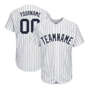 Factory Manufacturer Classic Custom White Navy Solid 100% Polyester Quick Dry Breathable <b>Baseball</b> Jersey Personalized Sports - Product Image 1