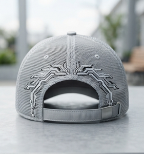 Gorra Trucker de Malla Bordada Estilo Casual Unisex Ajustable de 6 Paneles con Logo Frontal Blanco para Primavera Verano - Product Image 4