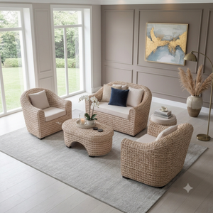 Modern Woven Rattan <b>Dining</b> <b>Armchair</b> Handmade Natural Rattan Frame Cushioned Removable Cover Ergonomic Eco-Friendly <b>Dining</b> Chair - Product Image 4