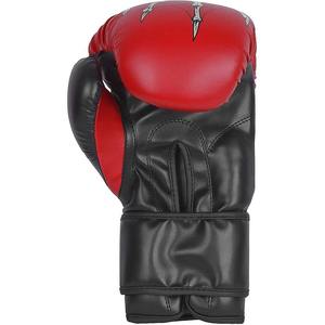 Gants de boxe en PU rouge et noir avec motif de crâne, lacés, pour adultes, équipement d'entraînement d'arts martiaux - Product Image 2