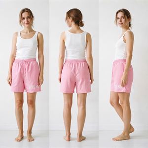 Shorts de Nailon Rosa Bordados para Mujer, Cintura Media, Cordón Ajustable, Corte Holgado, Cortavientos, para Senderismo, Camping y Lluvia - Product Image 5