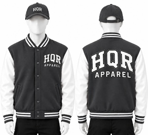 HQR APPAREL Custom Royal Blue <b>White</b> Heart Chenille Patch Script Embroidery Breathable Quick Dry Winter Romantic <b>Jacket</b> <b>Men</b> - Product Image 2