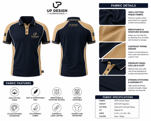 เสื้อกอล์ฟทีมชายแบบกำหนดเอง ผ้าฝ้าย 100% แห้งเร็ว ผ้าฟลีซเนื้อแน่น รับทำโลโก้ ชุดกีฬา รับผลิตแบบ OEM ODM - Product Image 5
