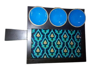 Rectangular Wooden Serving Tray with Floral Pattern Bohemian Design Tableware Storage Trays Varnished Finish Wooden Platter bowl - Product Image 3