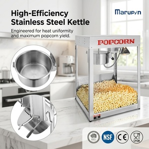 Máquina de Palomitas Eléctrica Profesional Marupin Plateada 220V de Alta Productividad para Tiendas de Comida con Termostato Ajustable - Product Image 5