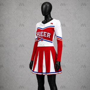 Uniforme de cheerleading personnalisé avec logo imprimé sur le devant, pour femmes adultes, en spandex et polyester, sublimation, tenue de cheerleading OEM ODM en gros - Product Image 1