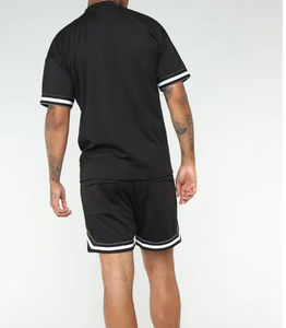 Conjunto de Verano para Hombre al por Mayor a Bajo Precio: Camiseta y Pantalones Cortos Casuales de Fitness, Cintura Media, Diseño Liso, Transpirables, de Algodón Teñido - Product Image 6