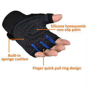 Premium <b>Half</b> Finger Weight Lifting Gloves for Men Women Non <b>Slip</b> Grip Gym Fitness Training Workout - Product Image 6
