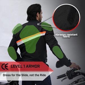 Blouson de moto color block pour homme, manches longues, équipement de conduite, noir, rouge, blanc, veste de course - Product Image 5