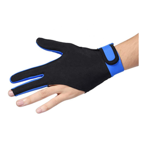 Three-Finger Snooker Glove Black Blue Non-Slip Nylon For Billiard Game Breathable Quick Dry Fast Turnarround OEM Service - Product Image 3