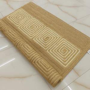 Alfombra de Yute Tejida a Mano Estilo Boho Chic, Patrón en Espiral, Fibra Natural, Alfombra Rústica para Decoración del Hogar - Product Image 1