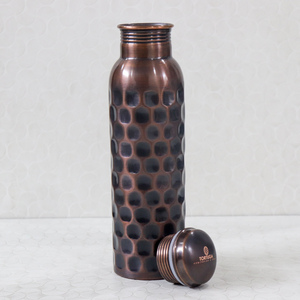 Tapa de Botella de Agua 100% Cobre Puro, Martillada, Antigua, Duradera, a Prueba de Fugas, Hermosa, Hecha a Mano, para Uso en Campamentos, Beneficios para la Salud Ayurvédica - Product Image 4