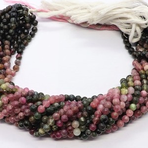 Perles rondes lisses en tourmaline naturelle AAA, 5 mm, pierres précieuses authentiques, pour la fabrication de bijoux, fournisseur en gros - Product Image 5