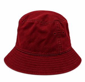 Red Washed Solid Packable Bucket <b>Hat</b> Cotton Duck Boater Cap Casual Outdoor <b>Sun</b> <b>Hat</b> for <b>Women</b> and Men - Product Image 1
