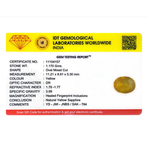 Loose 5.85 Carat Oval Cut Yellow Sapphire Gemstone for Fine Jewelry - Product Image 4