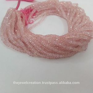 Perles de pierre naturelle Morganite rose de 5 mm, facettées, en forme de rondelle, certifiées IGI, pour la création de bijoux, fabrication de colliers - Product Image 2