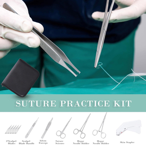 Top Trendy Product Suture Practice Kit With Stainless Steel Instruments And Reusable Suture <b>Pad</b> For Medical Students Training - Product Image 5
