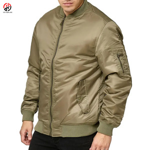 เสื้อแจ็คเก็ตบอมเบอร์สีเขียวมะกอกสำหรับผู้ชาย FIT for LIFE แบบมีซิป ป้องกันลม เหมาะสำหรับใส่ลำลองในฤดูหนาว ทรงปกติ ผ้าแคนวาสเนื้อแน่น ด้านหน้าทำจากหนังวัว - Product Image 5