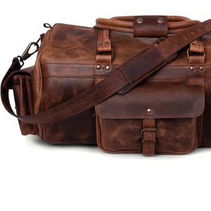2026 Luxury Leather Duffle <b>Bag</b> Large Capacity Rectangular <b>Travel</b> <b>Bag</b> With Zipper Closure Top Handle Leather Duffle <b>Bag</b> Unisex - Product Image 5