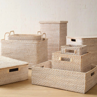 Panier de rangement en rotin éco-responsable fait main, multifonctionnel, 5 niveaux, pour cuisine, salle de bain, salon, buanderie