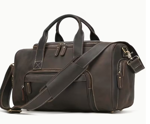 Leather Duffel <b>Bag</b> Vintage Travel Gym Weekender Overnight <b>Bag</b> <b>Large</b> Capacity Zipper Shoulder Handbag Handmade Leather <b>Bag</b> - Product Image 1