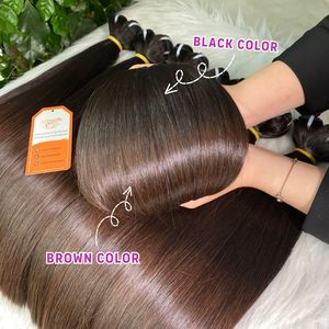 ผมต่อแบบเส้นผมสำหรับผู้หญิงผิวดำปลายตรงกระดูกสีน้ำตาลเข้มผม100% มัดผมจากเวียดนามดิบยาวเต็ม - Product Image 6