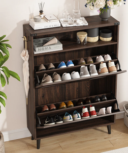 Meuble de salon moderne minimaliste de grande capacité de style européen, armoire à chaussures en bois fermée, murale, personnalisable - Product Image 2