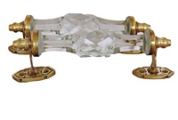 Poignée de tiroir en verre taillé victorien en laiton vintage pour armoires de cuisine ou de chambre à coucher et portes, poignées de bouton en verre taillé