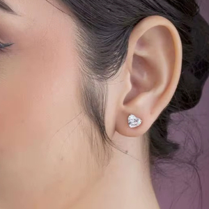 Pendientes de Corazón con Diamantes Cultivados en Laboratorio, Joyería Nupcial de Lujo, Chapados en Oro de 14K, Certificados por IGI, para Bodas, Fiestas y Regalos - Product Image 1