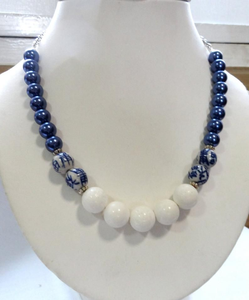 Collar de compromiso y boda con cuentas chapado en oro rosa con acabado en rodio, elegante y moderno para ocasiones festivas a precio descontado - Product Image 2