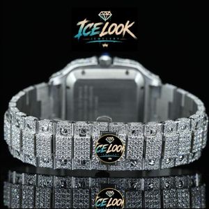 Montre mécanique avec incrustation de diamants, cadran carré, chiffres romains, bracelet, montre-bracelet, bijoux de luxe à la mode - Product Image 4