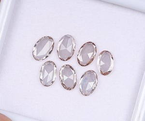 5.31 TCW <b>Champagne</b> Lab Grown Laser Drilled Fancy Color <b>Rose</b> Cut Oval Diamond Engagement Ring OM GEMS - Product Image 4