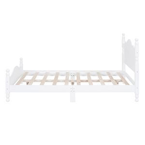 Struttura letto matrimoniale in legno stile retrò con doghe in legno bianco - Product Image 6