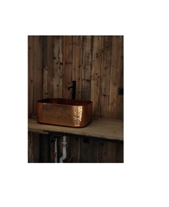 Lavabo contemporáneo de cobre, elegante lavabo de baño, tazón decorativo de metal para hogares modernos - Product Image 1