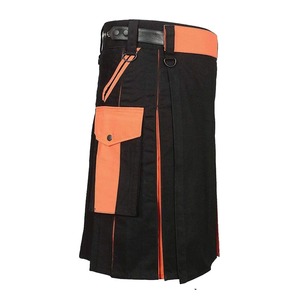 Kilt utilitaire en tartan personnalisé pour homme avec sangles en cuir hybride, prix d'usine, service OEM disponible - Product Image 2