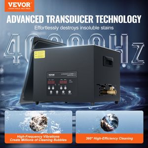Pulitore a Ultrasuoni Digitale 15L 360W con Modalità Delicata e Degassificazione 40kHz, Potenza Industriale per Uso Domestico - Product Image 2
