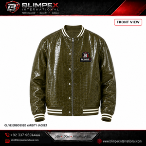 Veste universitaire d'hiver épaisse en cuir de vache véritable pour homme, personnalisée, de haute qualité, motif lettres uni, col rond - Product Image 1