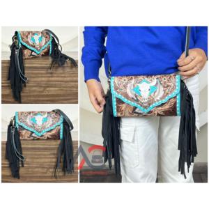 กระเป๋าคลัทช์หนังแท้ลายสลักมือสุดหรู ดีไซน์เนอร์แบรนด์ดัง ปี 2026 ขายดีที่สุด หนังวัวแท้คุณภาพพรีเมียม กระเป๋าสะพายข้างแบบมีพู่ห้อยขนาดเล็กสำหรับผู้หญิง - Product Image 1