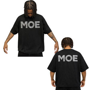 Camiseta de manga corta vintage para hombre al por mayor, estilo hip hop, con logo de cristal brillante, bordado DTG, pedrería, camisetas brillantes para hombre, OEM - Product Image 1