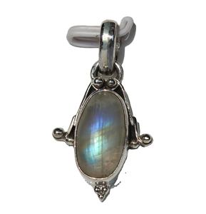 Colgante de Plata de Ley 925 con piedras preciosas, joyería hecha a mano, cabujón ovalado - Product Image 1