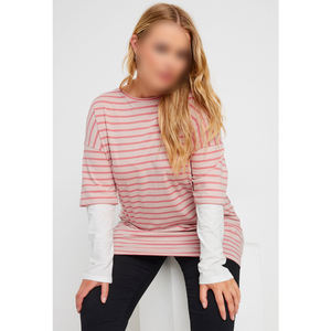 Camisetas Casuales de Doble Capa con Estampado Personalizado para Mujer, Fabricante OEM, Camiseta de Algodón Grueso para Marcas de Ropa, Pedidos al por Mayor - Product Image 1