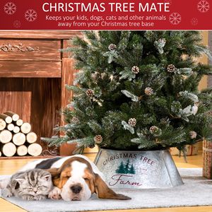 Collare per Albero di Natale Fatto a Mano con Stampa Natalizia, Anello in Acciaio Argentato da 26 Pollici, Decorazione Natalizia Fai-da-Te per la Casa - Product Image 4