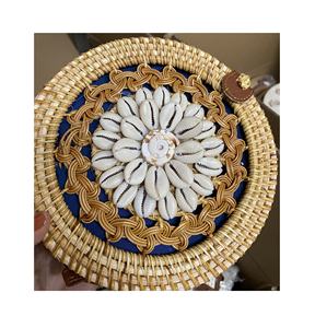 Handwoven Boho Rattan Purse New Product Shell Straw Woven Bag Crossbody Beach Summer Bag Craft Gifts Made from <b>Wicker</b> - Product Image 4