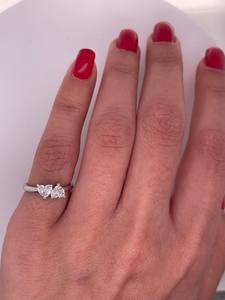 Anillo Romántico de Moissanita con Corte de Corazón Toi Et Moi para Mujer, Plata 925 Original, Ideal para Regalo de Cumpleaños para Novia - Product Image 4