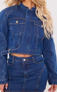 Veste en jean matelassée respirante en tricot surdimensionnée pour femme, coupe boyfriend, motif uni, coton, automne hiver printemps, fermeture boutonnée - Product Image 6