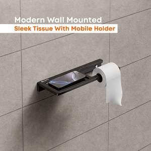 Porte-serviettes mural fixe blanc moderne en acier inoxydable auto-adhésif – Organisateur de salle de bain haut de gamme pour hôtel - Product Image 3