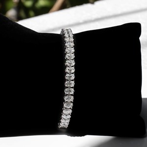 Pulsera de Oro Blanco con Diamantes, Corte Brillante Redondo, Color D, Natural, Certificado GIA, Joyería Clásica para Mujer, para Boda - Product Image 3