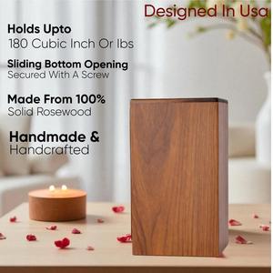 Solid Wood Cremation Urn <b>Box</b> Walnut Finish Funeral <b>Memorial</b> <b>Keepsake</b> for Ashes Adult Human Ashes Storage - Product Image 4