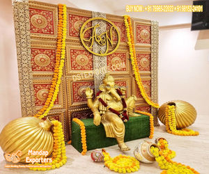 South Indian Wedding Ganesha Pooja Decor Traditional Wedding FRP <b>Stage</b> <b>Props</b> Customized Color & Size Durable - Product Image 3
