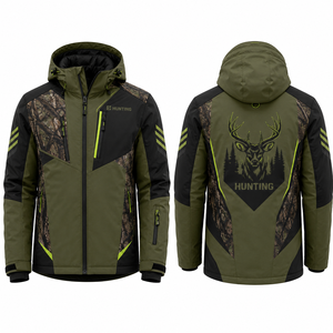 Veste softshell de chasse pour homme MEGAMAPLE, manches longues, imprimé floral, respirante, imperméable, automne, polyester/coton, logo au dos - Product Image 1